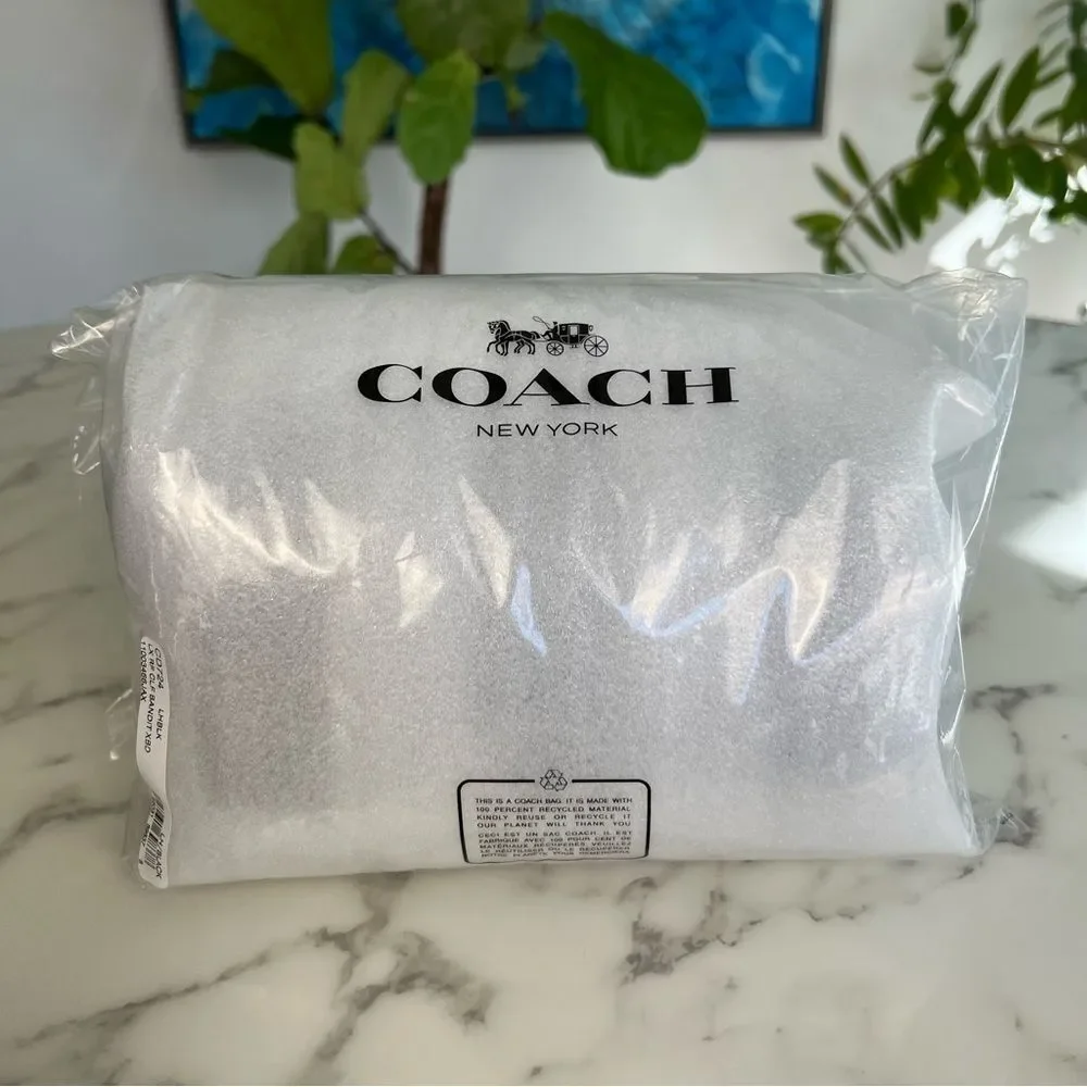 NWT Coach Bandit Crossbody Bag Luxe Refined Calf Leather Black Silver CD724 - Picture 9 of 16